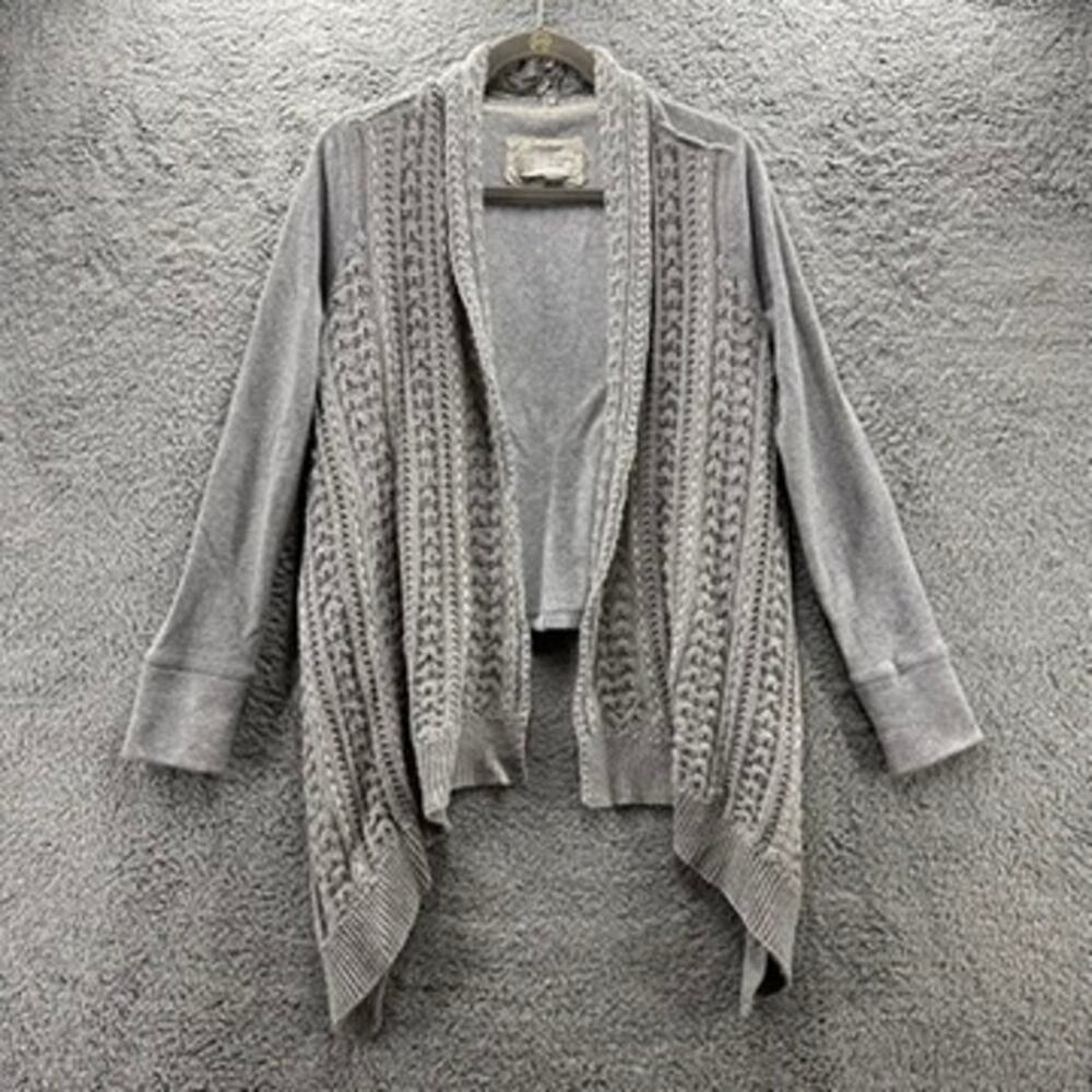 Anthropologie Saturday Sunday XS Gray Cardigan Open Front Long Sleeves‎